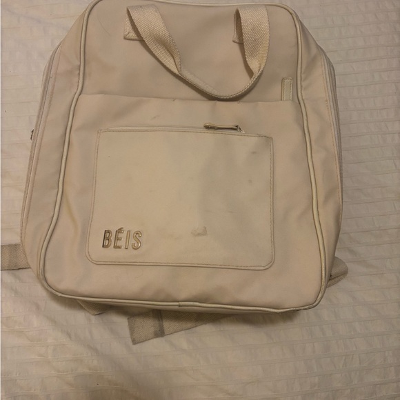 🎒 BEIS Expandable Backpack – Cream (Used & Loved!) - Picture 1 of 13